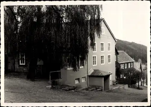 Foto Ak Mankenbach Oberhain Thüringen, Straßenpartie, Gasthaus Linde