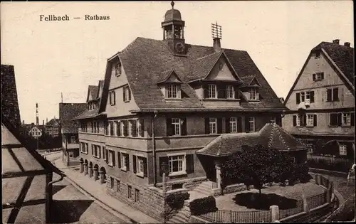 Ak Fellbach in Württemberg, Rathaus