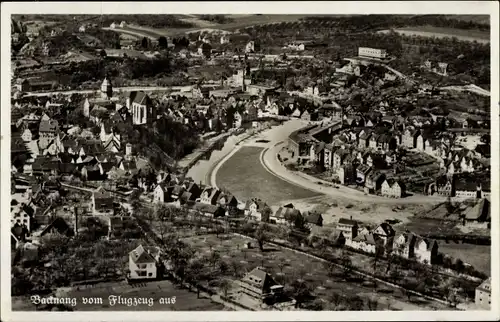 Ak Backnang in Württemberg, Fliegeraufnahme vom Ort