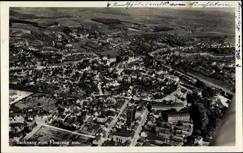 Ak Backnang in Württemberg, Fliegeraufnahme vom Ort