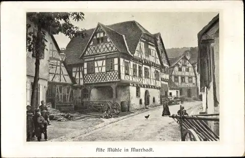 Ak Murrhardt in Württemberg, alte Mühle, Straßenpartie