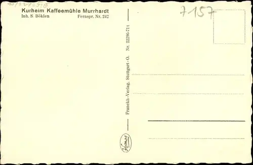 Ak Murrhardt in Württemberg, Kurheim Kaffeemühle