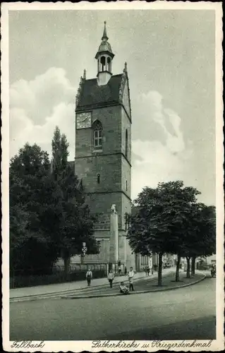 Ak Fellbach in Baden Württemberg, Lutherkirche, Kriegerdenkmal