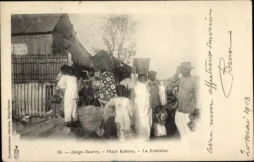 Ak Diego Suarez Antsiranana Madagaskar, Place Kabary, la Fontaine