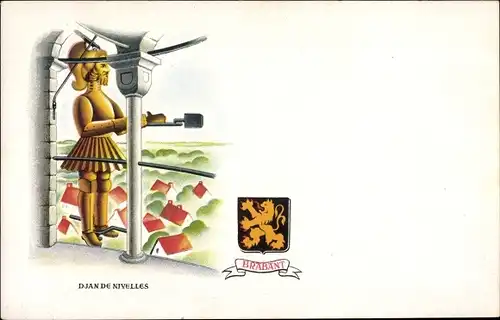 Wappen Ak Brabant, Djan de Nivelles, La Belgique Folklorique