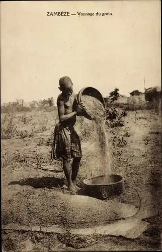 Ak Niger, Zambezi, Vannage du grain