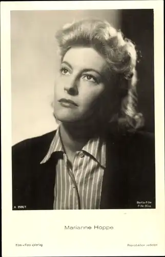 Ak Schauspielerin Marianne Hoppe, Portrait