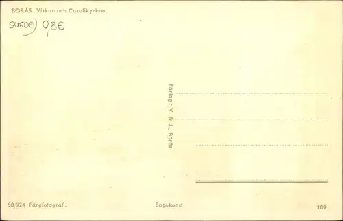 Ak Borås Schweden, Viskan och Carolikyrkan