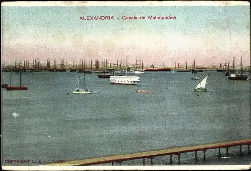 Ak Alexandria Ägypten, Canale de Mahmoudieh, Mahmoudiyah Canal