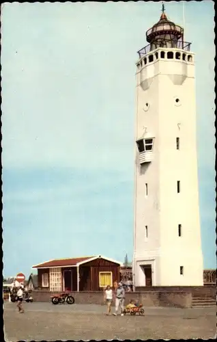 Ak Nordwijk Südholland, Vuurtoren, Leuchtturm, Passanten