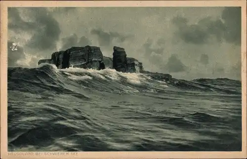 Ak Nordseeinsel Helgoland, Bei schwerer See