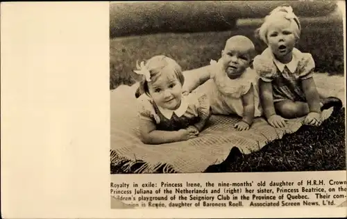 Ak Prinzessinnen Beatrix und Irene der Niederlande, Seigniory Club Québec, Renée Roell