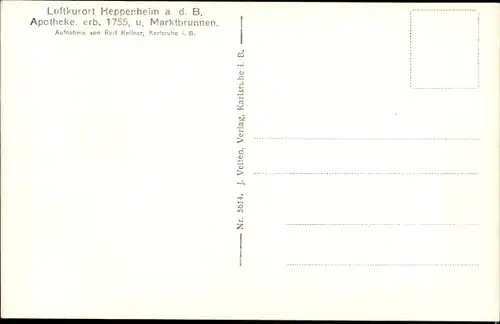 Ak Heppenheim an der Bergstraße, Apotheke u. Marktbrunnen