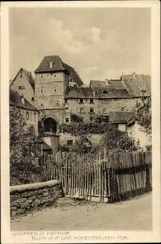 Ak Bad Wimpfen am Neckar, Blick auf das Hohenstaufen-Tor