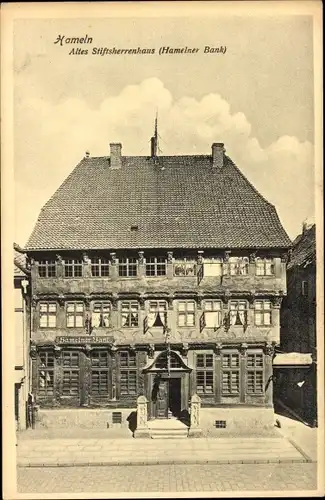 Ak Hameln an der Weser Niedersachsen, altes Stiftsherrenhaus, Hamelner Bank