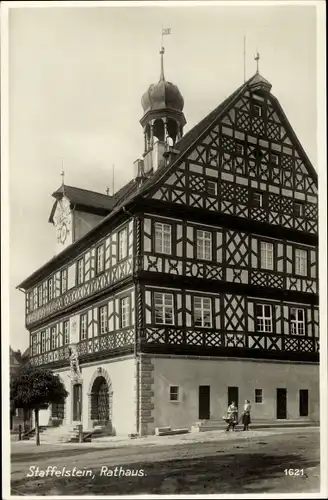 Ak Bad Staffelstein am Main Oberfranken, Blick auf das Rathaus