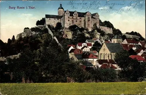 Ak Ranis in Thüringen, Blick zur Burg