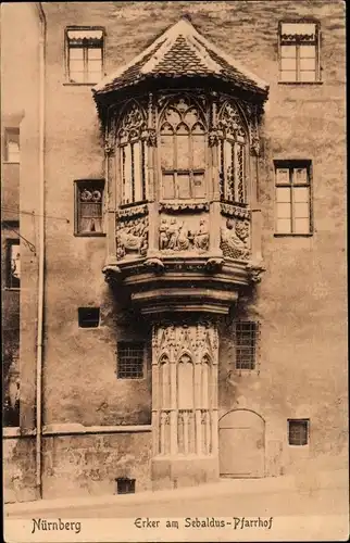 Ak Nürnberg in Mittelfranken, Erker am Sebaldus-Pfarrhof