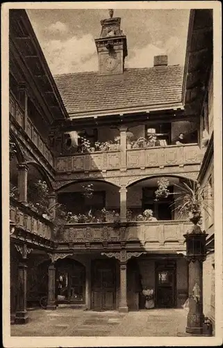 Ak Rudolstadt in Thüringen, Hof des Hauses Obere Marktstaße 8, früher Bianchischos Haus