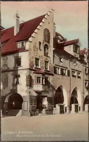 Ak Lindau im Bodensee Schwaben, Die Brotlaube, Maximilianstraße