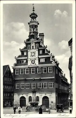 Ak Esslingen am Neckar Baden Württemberg, Rathaus, Straßenansicht