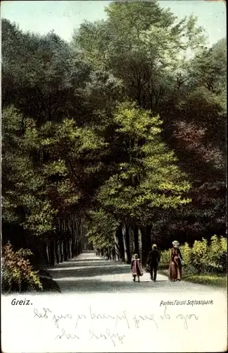 Ak Greiz im Vogtland, Partie im Schlosspark