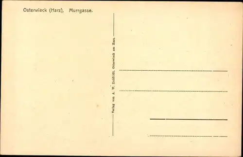 Künstler Ak Osterwieck am Harz, Murrgasse