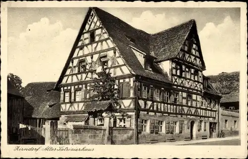 Ak Zirndorf in Mittelfranken, Altes Patrizierhaus, Fachwerkhaus