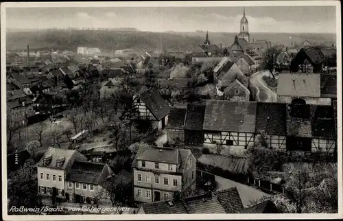 Ak Roßwein in Sachsen, Blick von Osten, Panorama