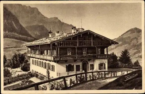 Ak Marktschellenberg Markt Schellenberg in Oberbayern, Berchtesgadener Heim für Handel und Industrie