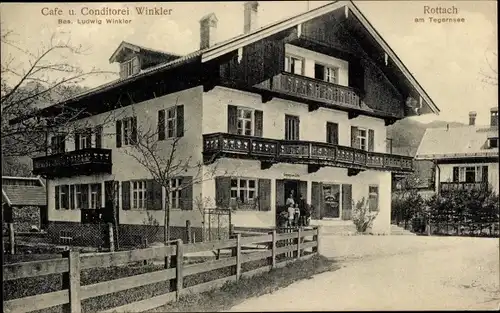 Ak Rottach Egern in Oberbayern, Cafe u. Conditorei Winkler