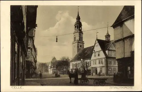 Ak Celle in Niedersachsen, Stadtkirche, Kutsche