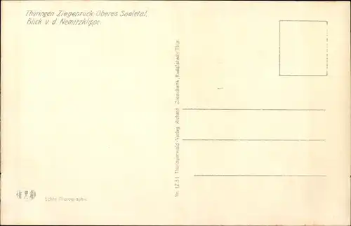 Ak Ziegenrück an der Saale Thüringen, Ob. Saaletal, Blick v. d. Nemitzklippe