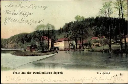 Ak Rentzschmühle Pöhl im Vogtland, Ortsansicht