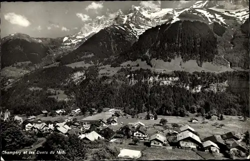 Ak Champéry Kanton Wallis, Ort mit Umgebung