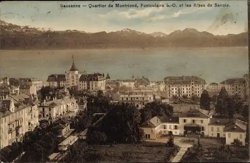 Ak Lausanne Kanton Waadt, Quartier de Montriond, les Alpes