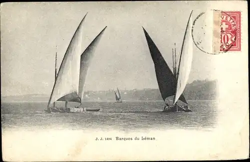 Ak Genf Kanton Schweiz, Barques du Léman, Segelboote