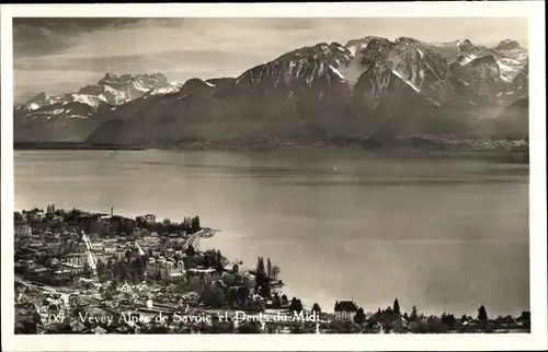 Ak Vevey Kanton Waadt, Alpes de Savoie et Dents du Midi