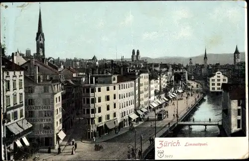 Ak Zürich Stadt Schweiz, Limmatquai
