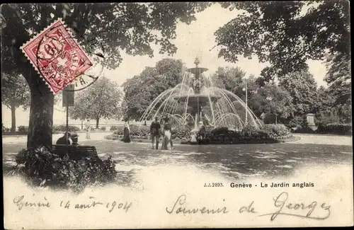 Ak Genève Genf Schweiz, Le Jardin anglais