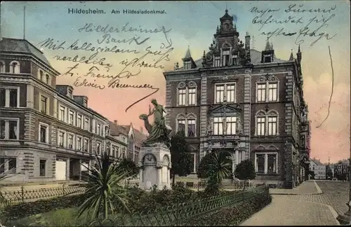 Ak Hildesheim in Niedersachsen, Am Hildesiadenkmal