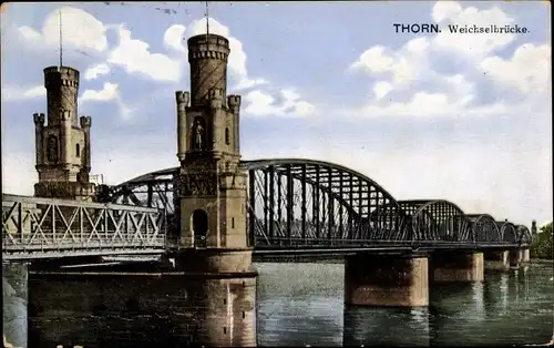 Ak Toruń Thorn Westpreußen, Weichselbrücke