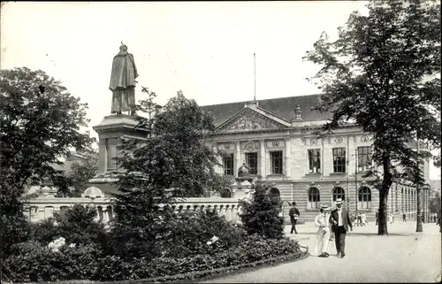 Ak Poznań Posen, Museum, Kaiser Friedrich Denkmal