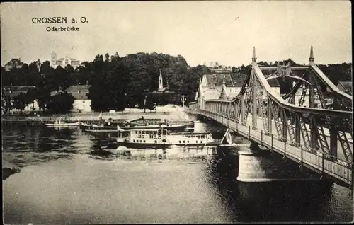 Ak Krosno Odrzańskie Crossen Oder Ostbrandenburg, Oderbrücke