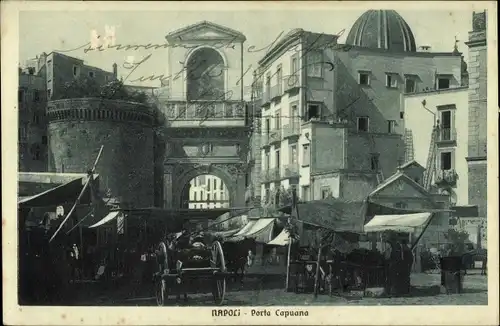 Ak Napoli Neapel Campania, Porta Capuana, Markttreiben