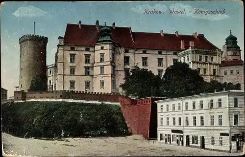 Ak Krakau Polen, Wawel, Partie am Königsschloss