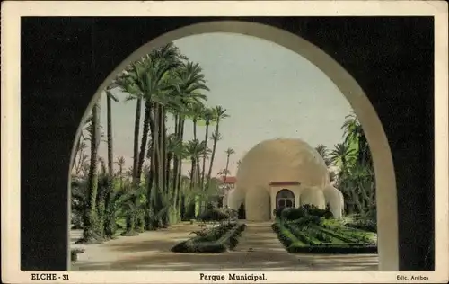Ak Elche Valencia Spanien, Parque Municipal