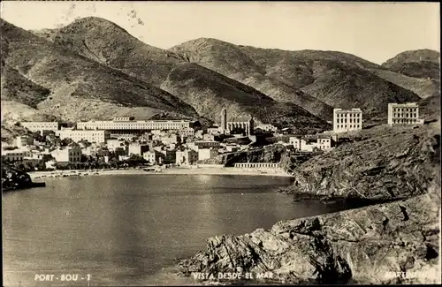 Ak Portbou Port Bou Katalonien, Vista desde el mar