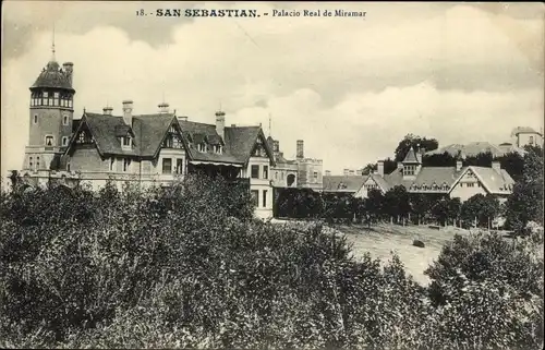 Ak Donostia San Sebastian Baskenland, Palacio Real de Miramar