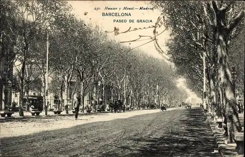 Ak Barcelona Katalonien Spanien, Paseo de Gracia